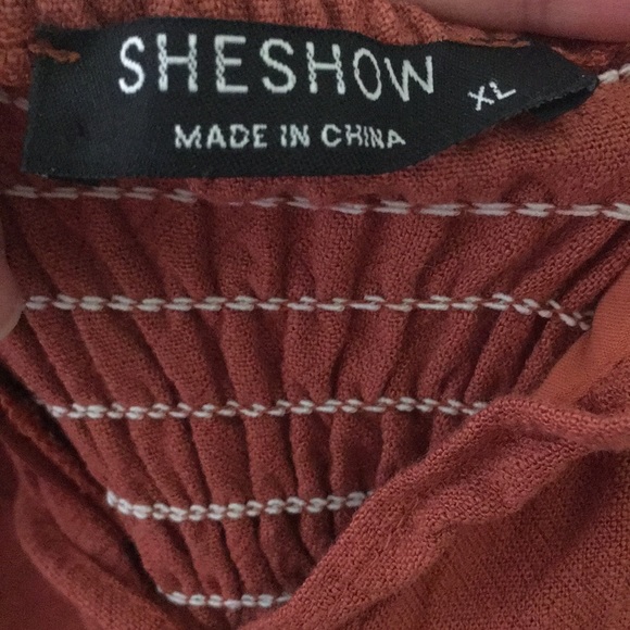 SheShow XL Pantone Burnt Orange “Cottage” Dress *NWOT* - Picture 3 of 4